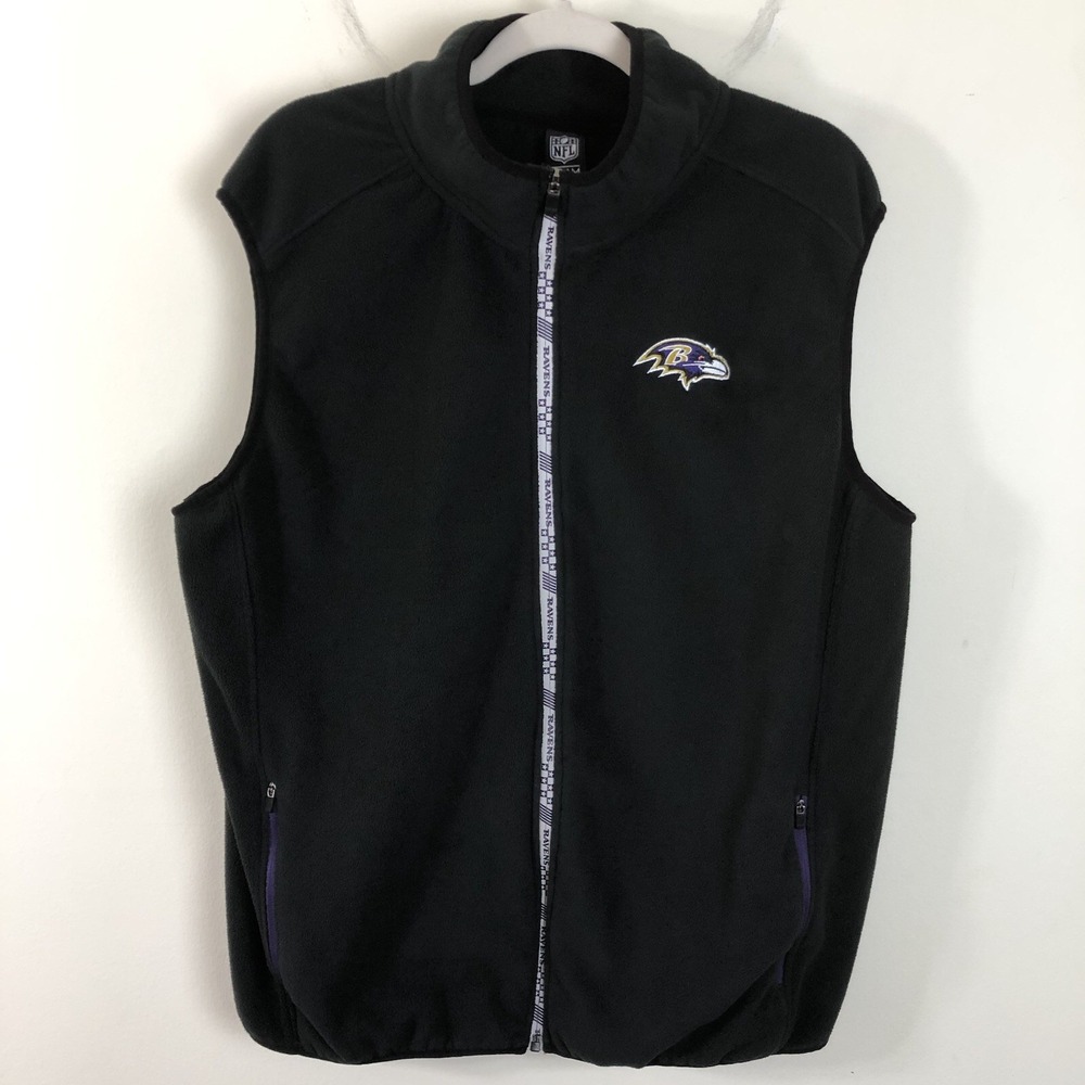 Baltimore Ravens NFL Team Apparel Fleece Vest Men's Sz XL Black